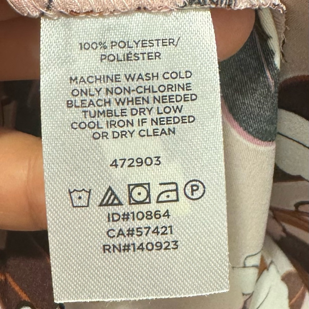 Ann Taylor Factory MP floral pink petals back tie ribbon flare sleeves. - Picture 5 of 9
